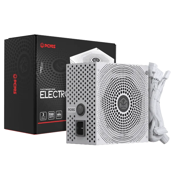 Fonte Gamer PCyes Electro V2 550w White Ghost 80 Plus Bronze - Elecv2wg550w