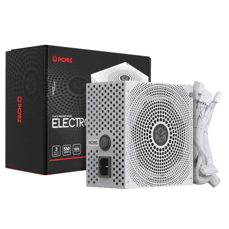 Fonte Gamer PCyes Electro V2 550w White Ghost 80 Plus Bronze - Elecv2wg550w