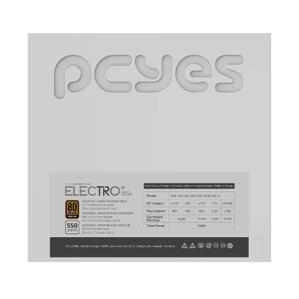 Imagem 2 de 5 do produto Fonte Gamer PCyes Electro V2 550w White Ghost 80 Plus Bronze - Elecv2wg550w
