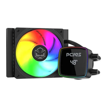 Water Cooler PCyes Duley 120mm Black Vulcan ARGB 120mm Com Display - Tdp 200w