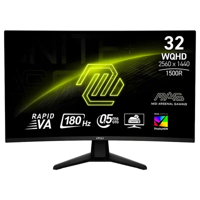 Monitor Gamer 31.5" Msi Mag 32cq6f Curvo LED 1500r Wqhd 180hz 0.5ms Amd Freesync - 9s6-3dc91m-004