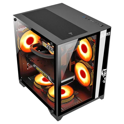 Gabinete Gamer Clanm Grodd mATX/mini-ITX Vidro Temperado VGA 320mm Cooler 160mm USB 3.0