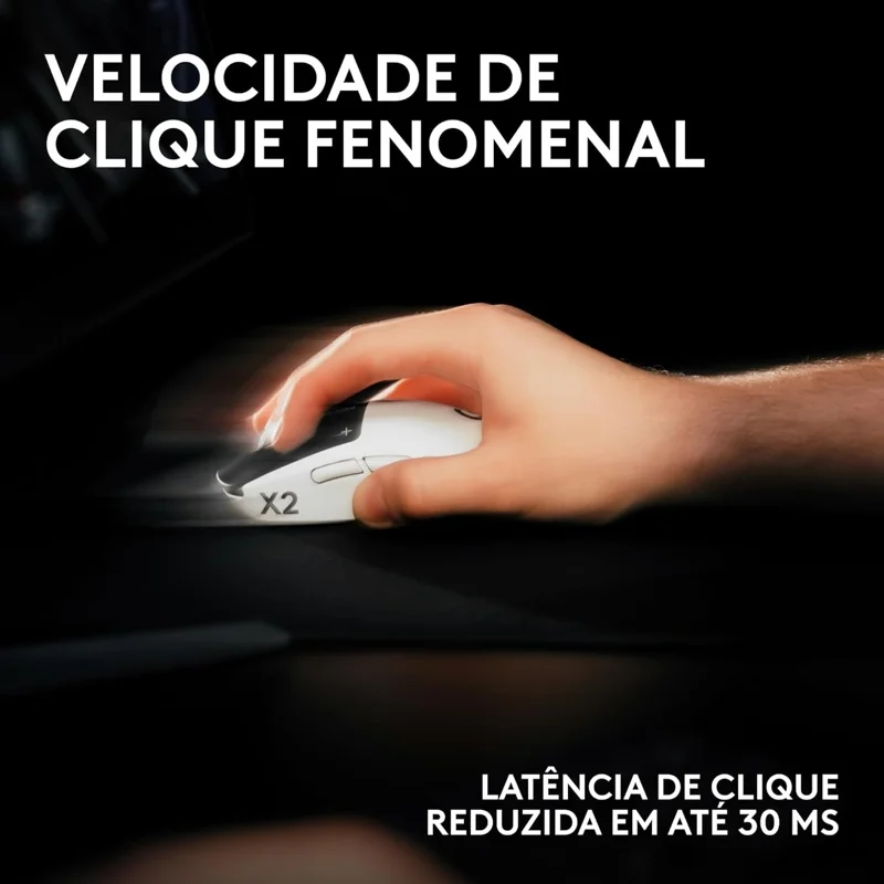 Mouse Gamer Sem Fio Logitech G Pro X2 Superstrike Lightspeed, 61g, 8k, Sensor Hero 2 44.000 Dpi
