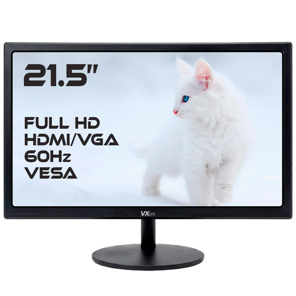 Monitor LED Vxpro Vx215x 21,5", Full Hd 1920×1080, HDMI, Vga E Vesa, Bivolt - Preto Monitor LED Vxpro Vx215x 21,5", Full Hd 1920×1080, HDMI, Vga E Vesa, Bivolt - Preto