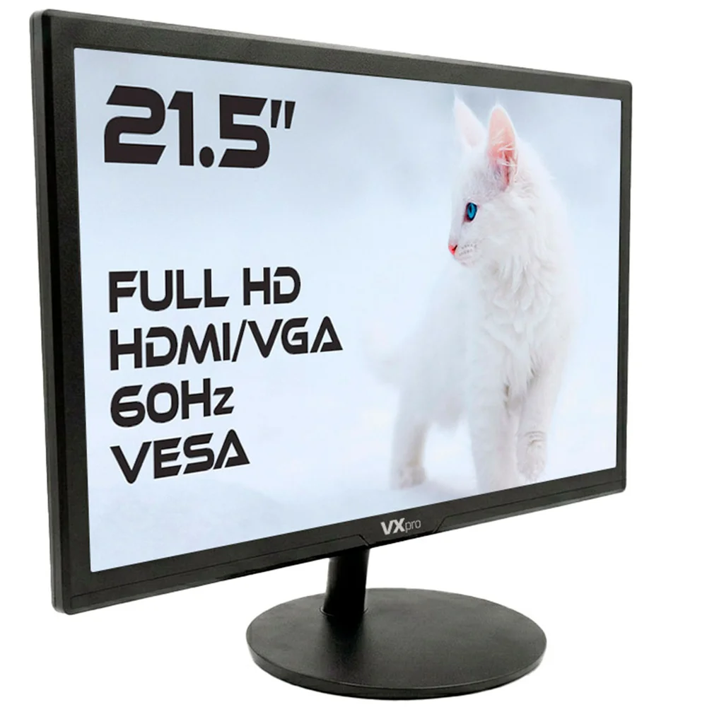 Monitor LED Vxpro Vx215x 21,5", Full Hd 1920×1080, HDMI, Vga E Vesa, Bivolt - Preto Monitor LED Vxpro Vx215x 21,5", Full Hd 1920×1080, HDMI, Vga E Vesa, Bivolt - Preto