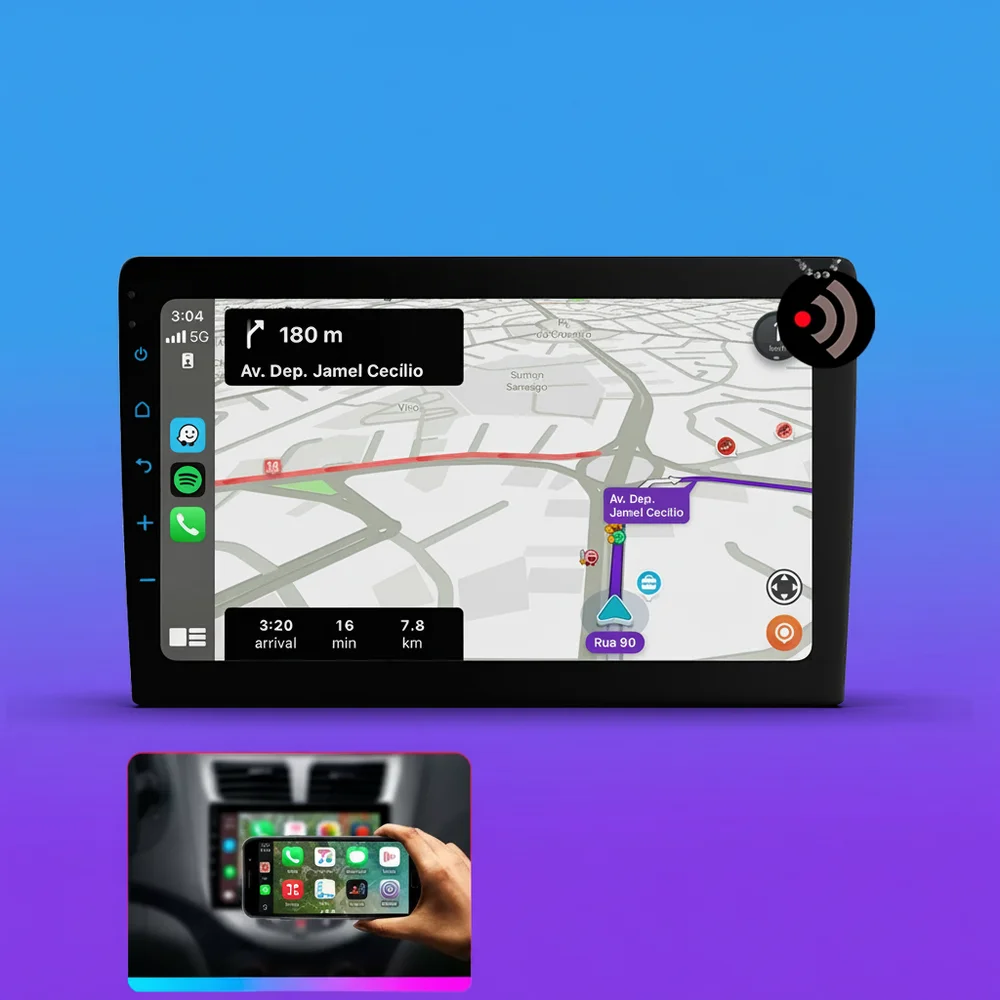 Imagem 4 de 5 do produto Central Multimídia Mp5 9 Polegadas Rs9200br Es Pro Line Carplay Sem Fio Android Auto Bluetooth Usb Wi-fi Espelhamento Celular