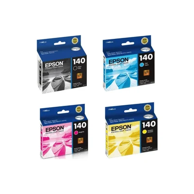 Cartucho De Tinta Epson T140 Kit 4 Cores Preto, Magenta, Ciano, Amarelo | Tx560wd T42wd Tx620fwd