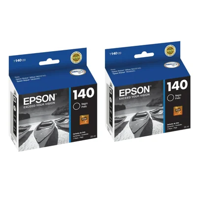Cartucho De Tinta Epson T140 T140120 Preto 2 Peças | Tx560wd T42wd Tx620fwd