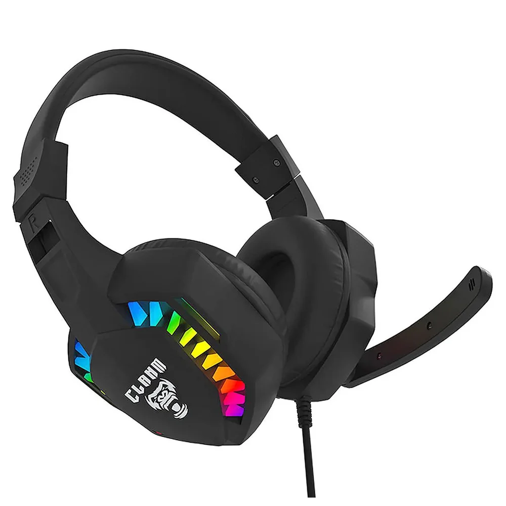 Imagem 5 de 5 do produto Headset Gamer Night Seek Clanm LED Rainbow Preto Microfone 50hz~10khz Omnidirecional Alto Falante 20hz~20hz Cabo 1,75m