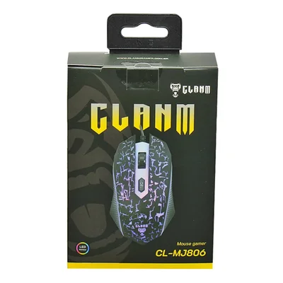 Mouse Gamer Clanm CL-MJ806 4 Botões 3600 DPI LED RGB Rainbow Emborrachado USB