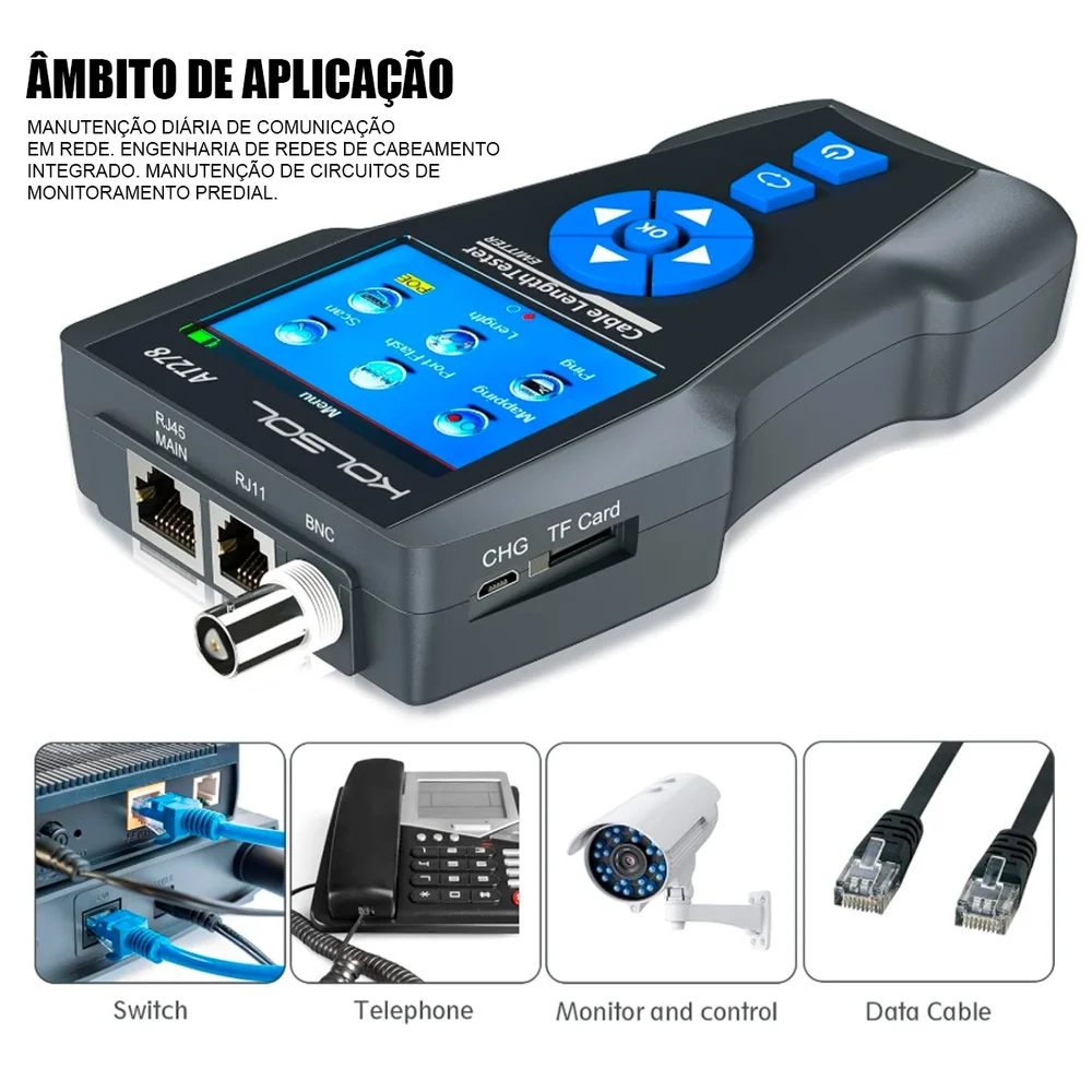 Imagem 2 de 5 do produto Testador De Cabo De Rede Multiuso Com Rastreador Lcd Nf-8601s Noyafa