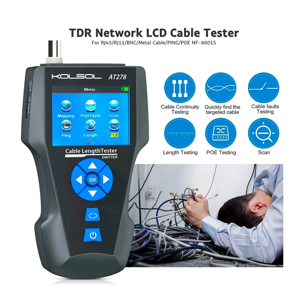 Imagem 4 de 5 do produto Testador De Cabo De Rede Multiuso Com Rastreador Lcd Nf-8601s Noyafa