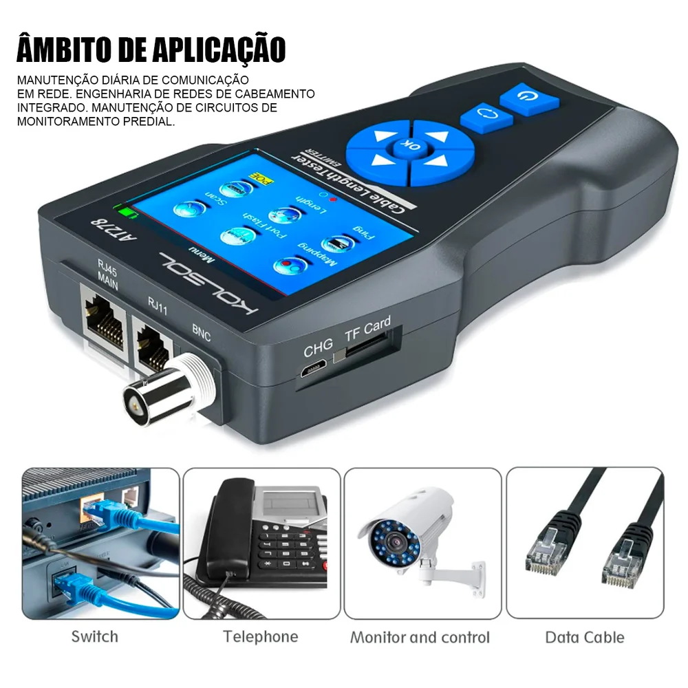 Imagem 4 de 5 do produto Testador De Cabo De Rede Multiuso Com Rastreador Lcd Nf-8601s