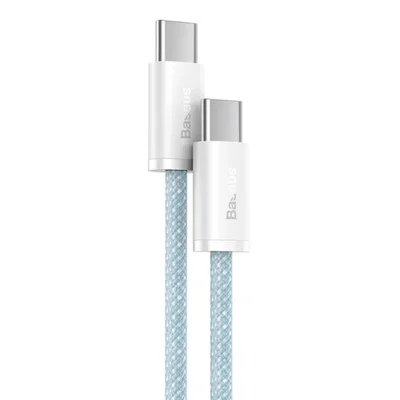 Baseus Cabo Usb-c Para Usb-c 100w (20v/5a) - 2 Metros, Azul Nylon Trançado Carregamento Rápido Transferência De Dados: Velocidade Até 480 Mbps,
