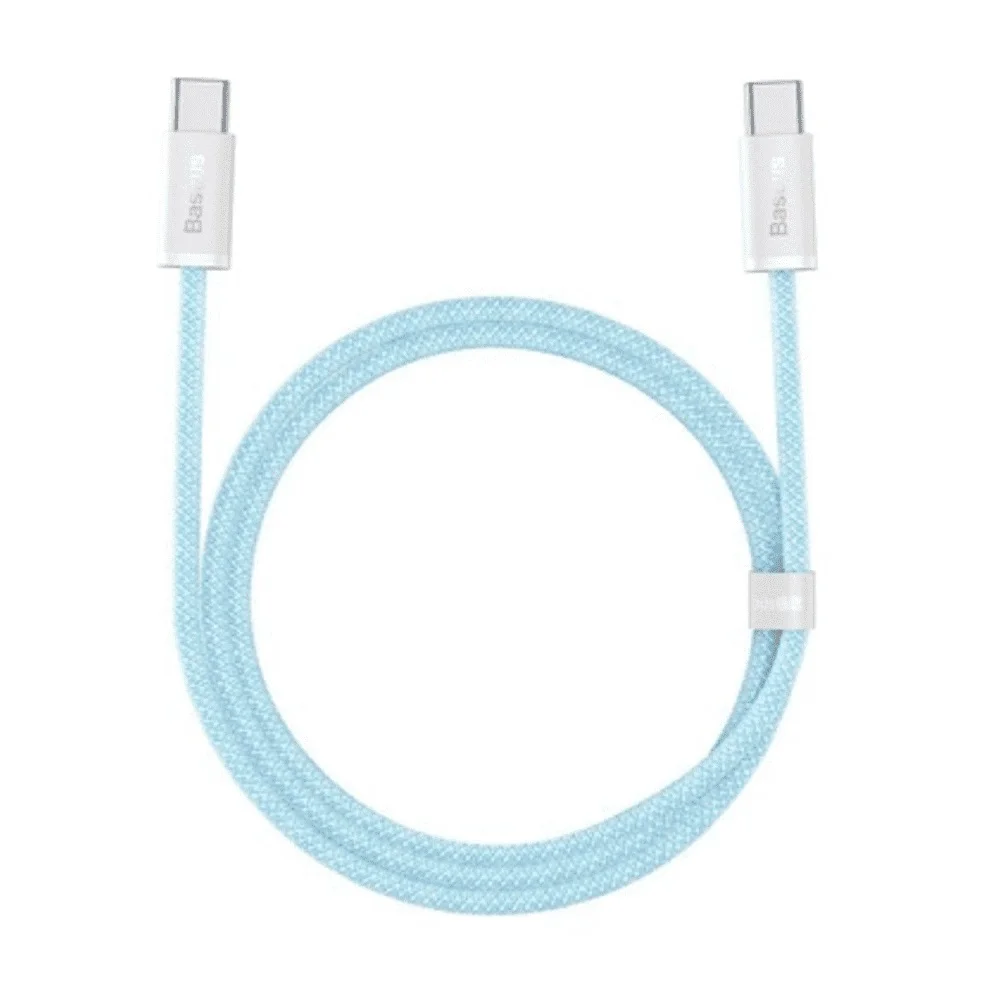Imagem 4 de 5 do produto Cabo Premium Baseus Chip E-marker Integrado Usb C Carregamento Rápido 100w 20v/5a, Power Delivery (pd) Transferência  Nylon Trançado - 2 Metros, Azul,