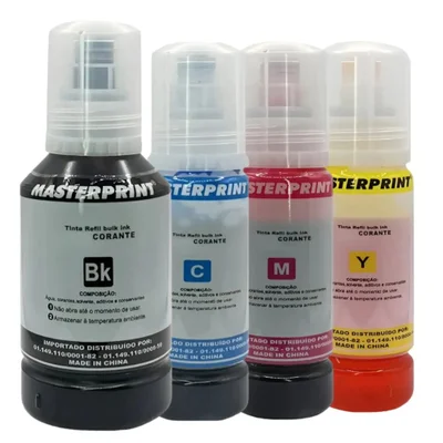 Kit 4 Refil Tinta Para Uso Epson T504 T544 L3110 L3150 L3250