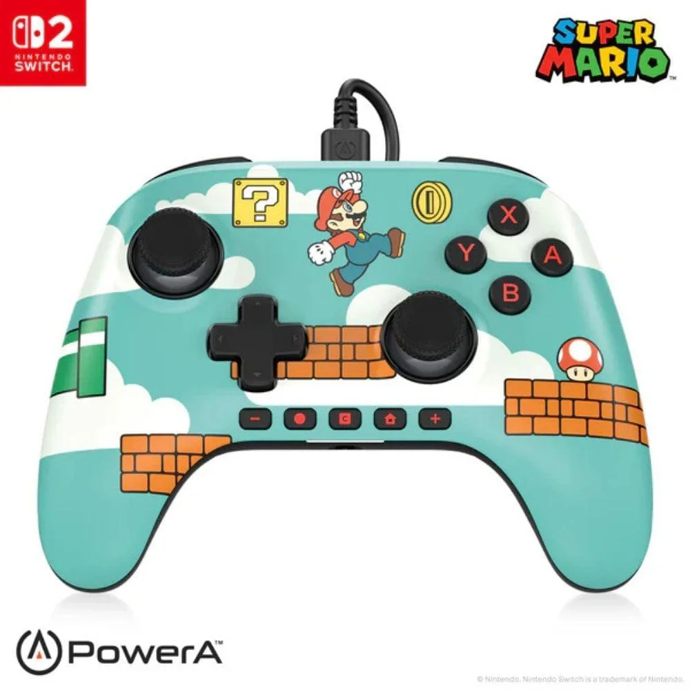 Controle Com Fio Advantage Wired Mario Time Nintendo Switch 2 Power A