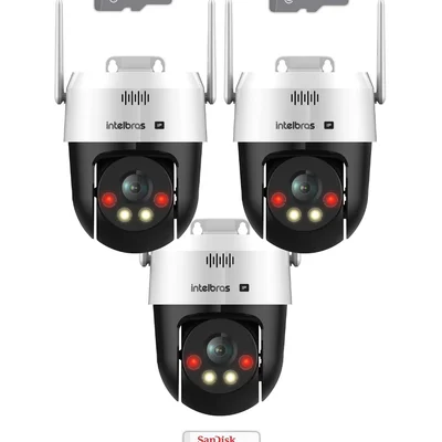 Kit 3 Câmeras Ip Wi-fi Intelbras Vipw 1300 Mini Sd Speed Dome 64gb