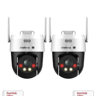 Kit 2 Câmeras Ip Wi-fi Intelbras Vipw 1300 Mini Sd Speed Dome 64gb