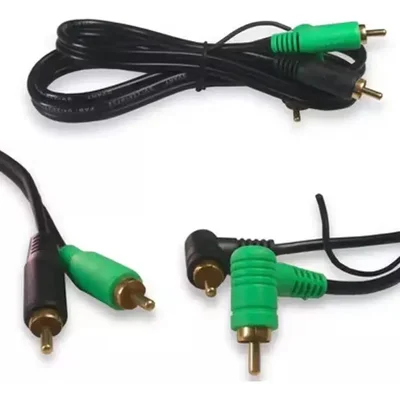 Cabo Rca 1m 4mm Preto Svart Blindado Pontas Reforçadas Som Automotivo Alta Fidelidade Conexão Estável Durável