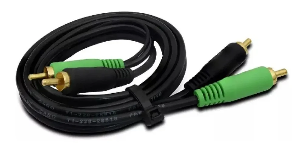 Imagem 2 de 4 do produto Cabo Rca 1m 4mm Preto Svart Blindado Pontas Reforçadas Som Automotivo Alta Fidelidade Conexão Estável Durável