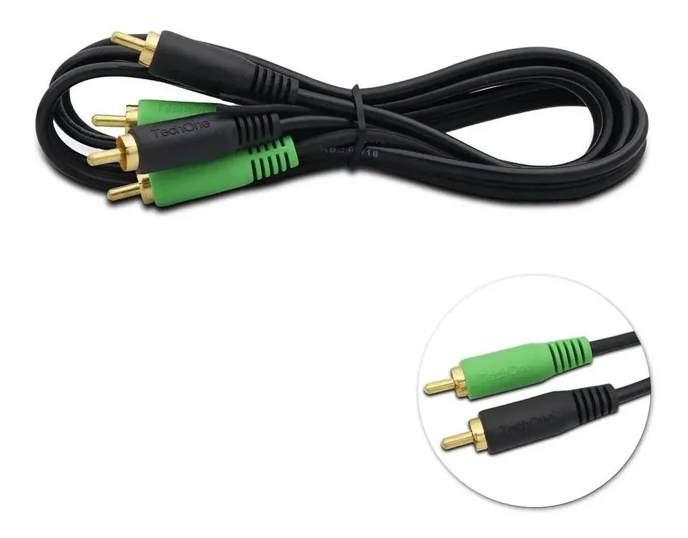 Imagem 3 de 4 do produto Cabo Rca 1m 4mm Preto Svart Blindado Pontas Reforçadas Som Automotivo Alta Fidelidade Conexão Estável Durável