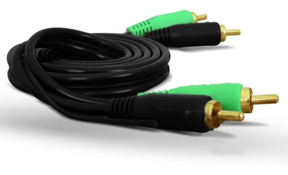 Imagem 4 de 4 do produto Cabo Rca 1m 4mm Preto Svart Blindado Pontas Reforçadas Som Automotivo Alta Fidelidade Conexão Estável Durável