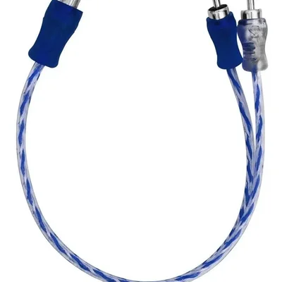 Cabo Y Rca 2 Machos 1 Fêmea 4mm Azul/prata Transparente Svart Injetado Blindado Som Automotivo Alta Qualidade