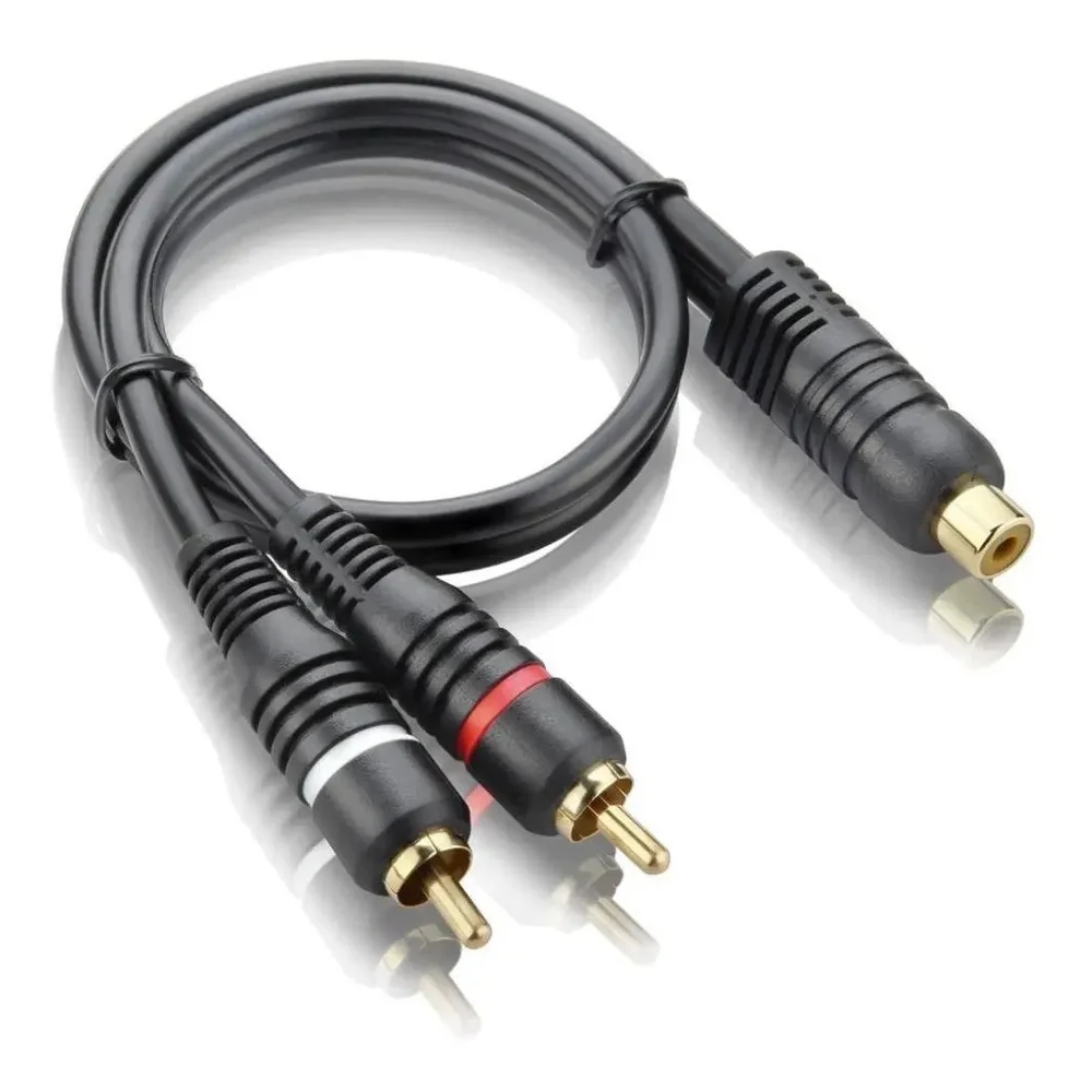 Imagem 3 de 3 do produto Cabo Y Rca 2 Machos 1 Fêmea Tech One Banhado A Ouro Conexão Estável Som Automotivo Alta Qualidade Durável E Resistente