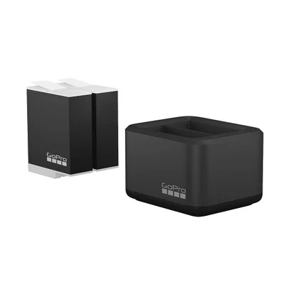 Carregador De Bateria Duplo Gopro + 2 Baterias Enduro - Preto - Unissex - Único
