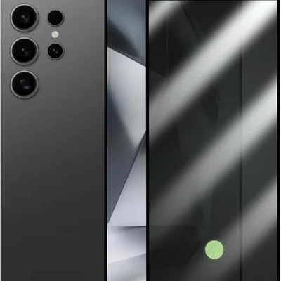 Película 3d Vidro Privacidade Para Galaxy S24 Ultra Com Furo Da Digital