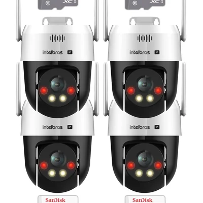 Kit 4 Câmeras Ip Wi-fi Intelbras Vipw 1300 Mini Sd Speed Dome 128GB