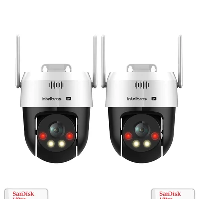 Kit 2 Câmeras Ip Wi-fi Intelbras Vipw 1300 Mini Sd Speed Dome 128GB