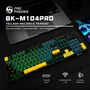 Teclado Mecânico Gamer Sem Fio Tri Mode Bluetooth RGB Fire Phoenix Bk-f104 Pro Black Switch Pink Gold