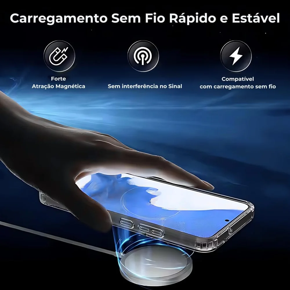 Imagem 4 de 5 do produto Capa Magsafe Galaxy S26+ Plus Magnetica Clear Case Luxo Prem
