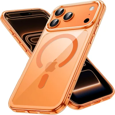 Capa Laranja Premium Luxo Magnética Iphone 17 Pro Max  Mag-safe  Luxo Premium