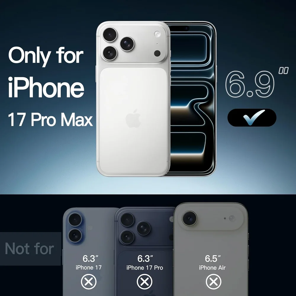Imagem 2 de 5 do produto Capa Magnética Iphone 17 Pro Max  Mag-safe Prova De Queda