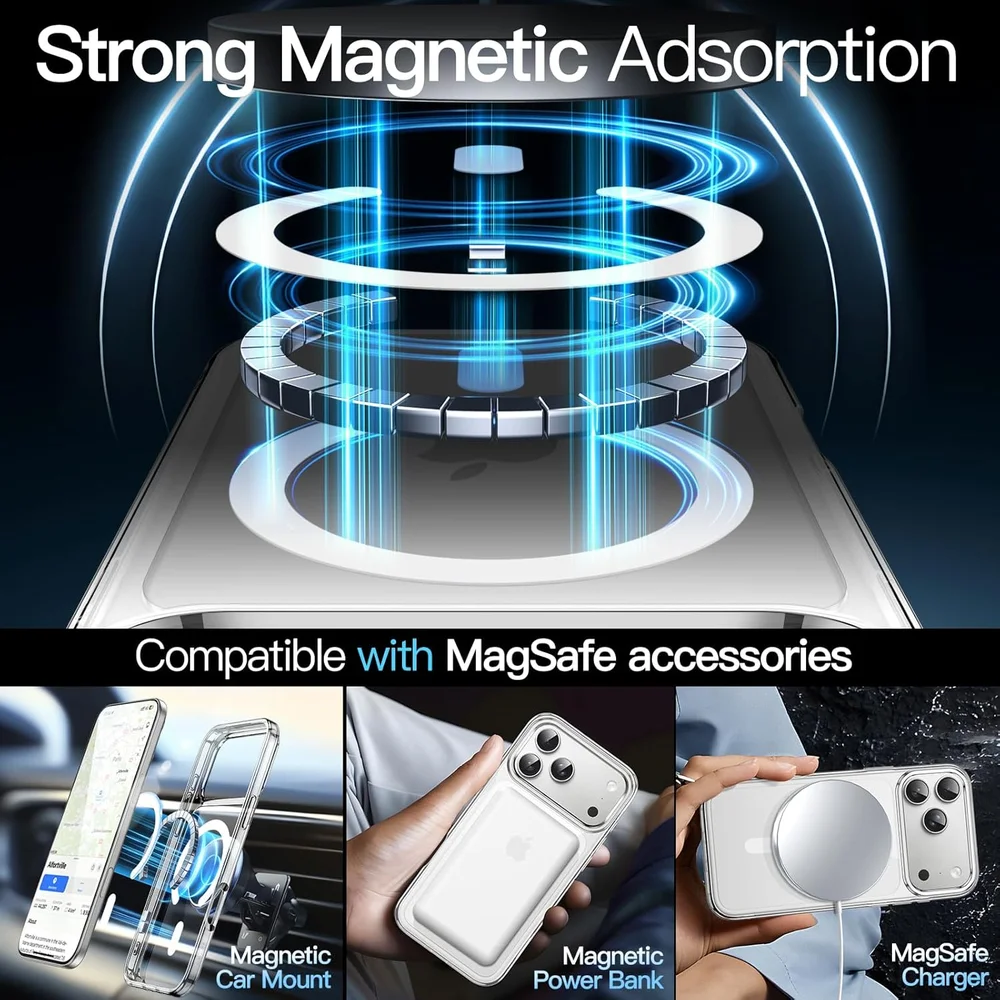 Imagem 3 de 5 do produto Capa Magnética Iphone 17 Pro Max Mag-safe À Prova De Queda