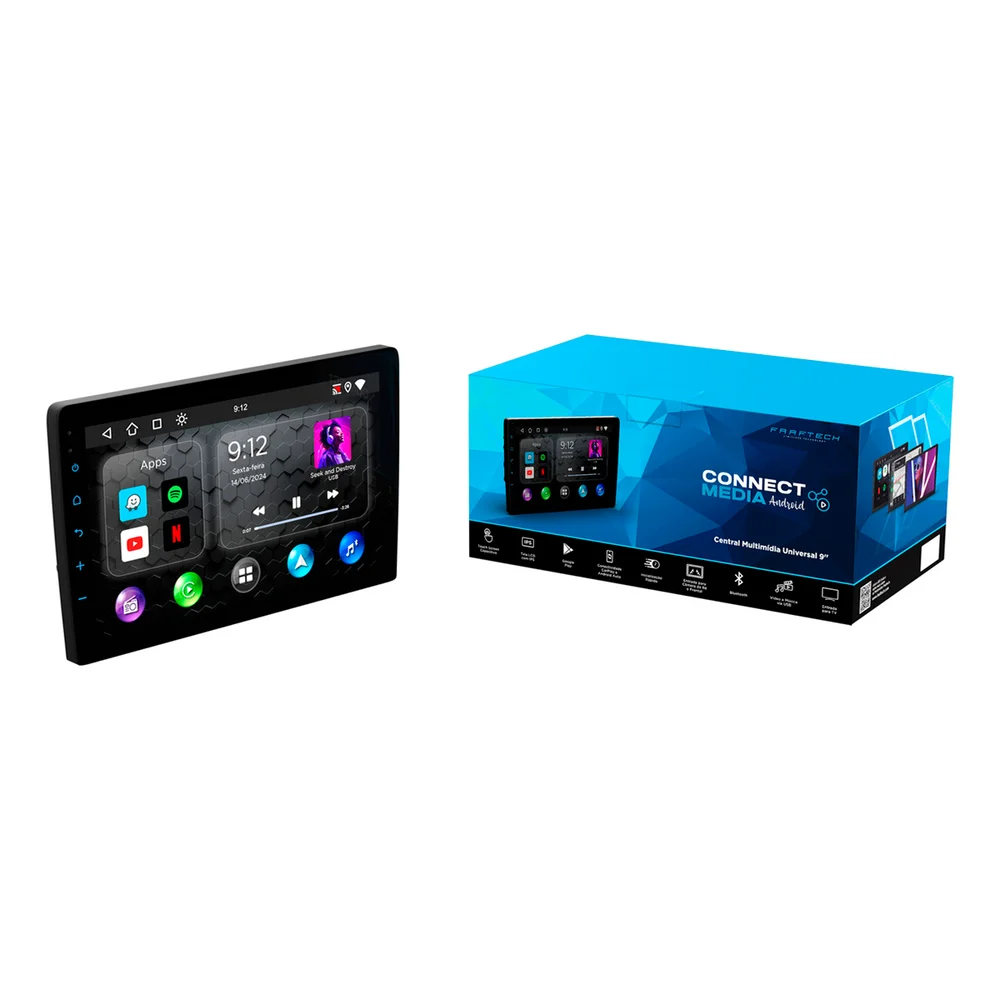 Imagem 3 de 5 do produto Central Multimídia 9 Polegadas Android Apple Carplay E Android Auto Sem Fio Espelhamento - Faaftech