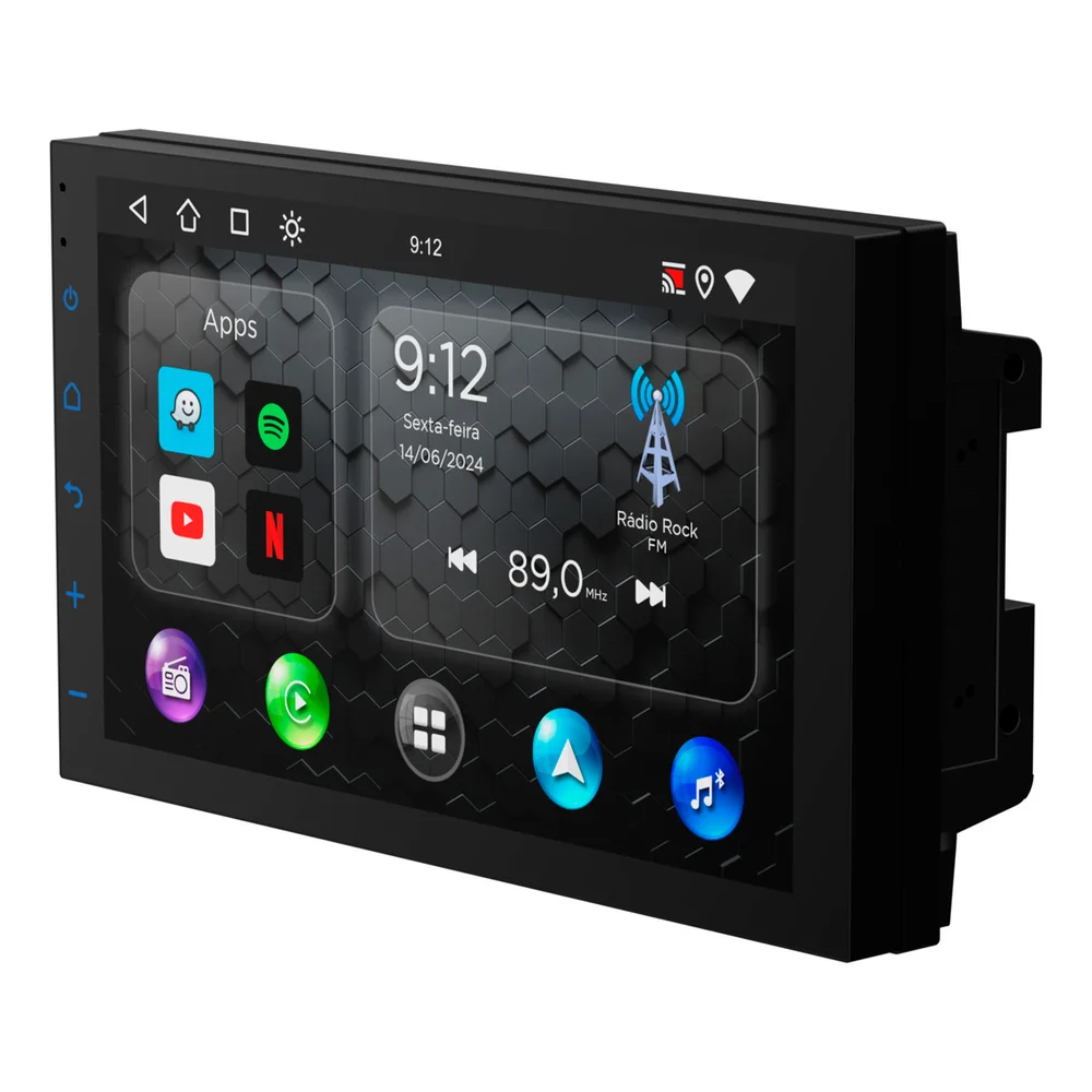 Imagem 2 de 5 do produto Central Multimídia Universal 7 Polegadas CarPlay e Android Auto Espelhamento -Faaftech