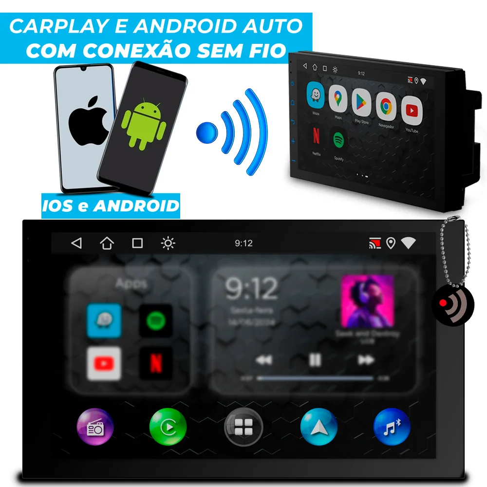 Imagem 5 de 5 do produto Central Multimídia Universal 7 Polegadas CarPlay e Android Auto Espelhamento -Faaftech