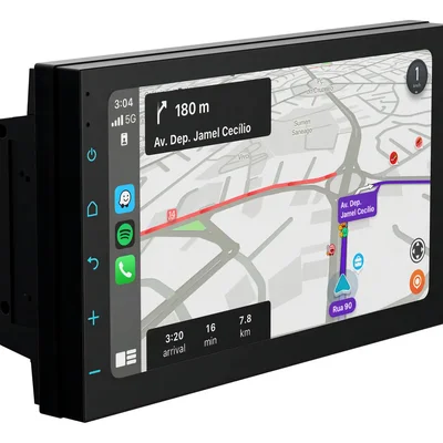 Central Multimídia Carplay 7 Polegadas Espelhamento De Celular Bluetooth Aplicativo Comando De Volante Entrada Câmera Ré