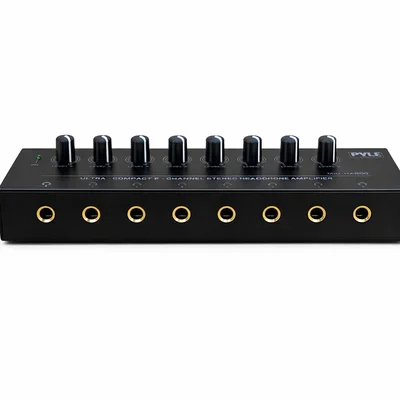 Amplificador De Fone 4 E 8 Canais Profissional Hi-fi P10 Volume Individual Estúdio Podcast Igrejas