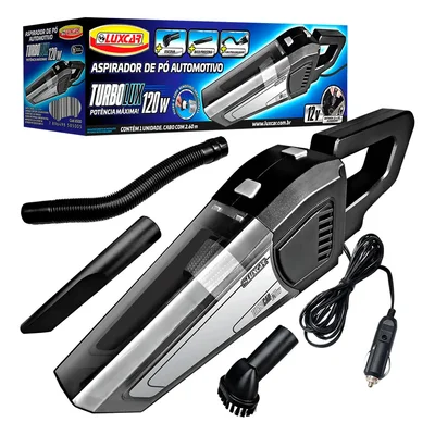 Aspirador De Pó Automotivo Turbolux Luxcar 120w 12v Com Escova Bico Para Cantos E Frestas E Tubo Prolongador