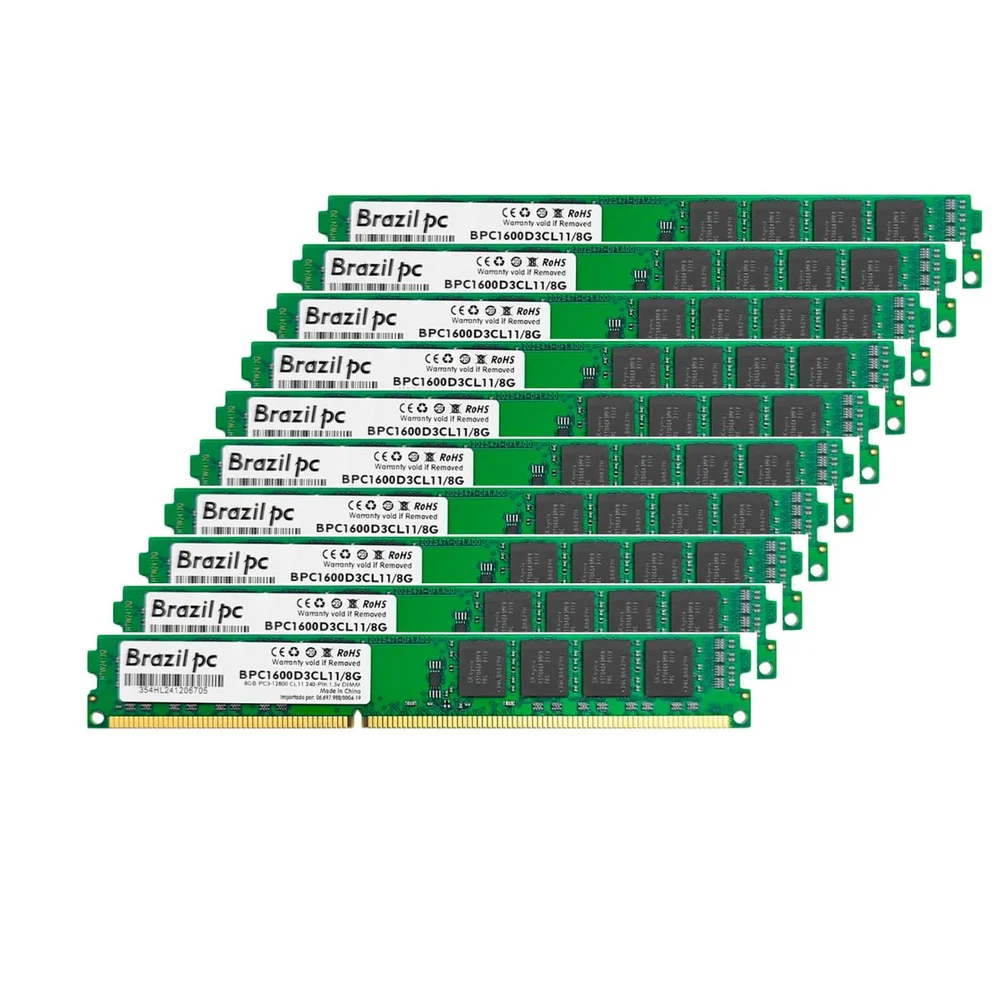 Kit 10 Memoria 8GB Ddr3 1600mhz Brazil PC Bpc1600d3cl11/8g