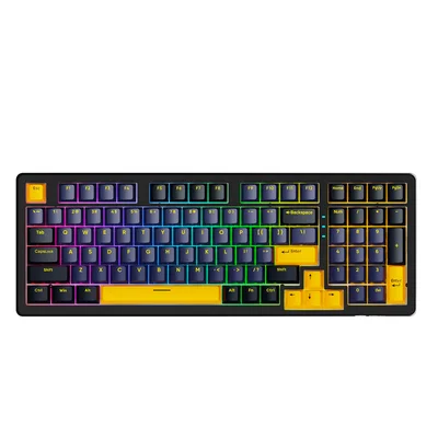 Teclado Sem Fio Gamer Mecanico Bluetooth Tri Mode Fire Phoenix Bk-f99 Pro Night Black Switch Purple