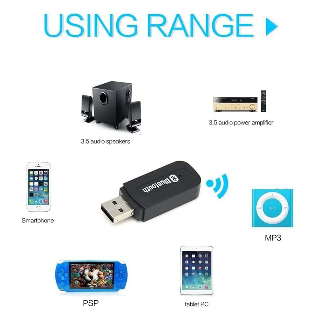Imagem 2 de 5 do produto Receptor Da Md9 Bluetooth Usb Para Cabo P2