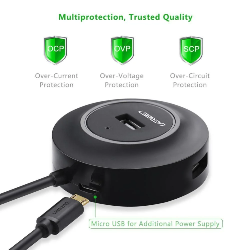 Imagem 3 de 3 do produto Hub Usb 2.0 4 Portas Cr106 Cinza - Ugreen