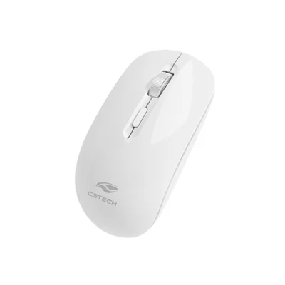 Mouse Sem Fio, C3tech, Recarregável, Tri-mode Wireless 2.4ghz E Bluetooth, Branco - M-bt80wh