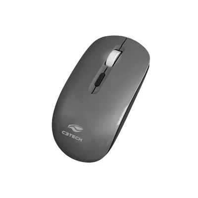 Mouse Sem Fio, C3tech, Recarregável, Tri-mode Wireless 2.4ghz E Bluetooth, Cinza - M-bt80gy